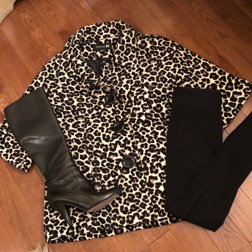 Leopard swing jacket.